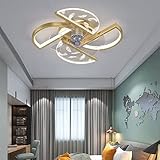 GPAIR Ventilador de Techo de Molino de Viento Creativo con luz Ventilador de Techo nórdico de Lujo con Control Remoto Lámpara de Techo Regulable Inteligente con Ventiladores for Comedor Sala de Estar