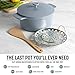 Goodful All-In-One Pot, Multilayer Nonstick, High Performance Cast Dutch Oven With Matching Lid, Roasting Rack And Turner, Made Without PFOA, Dishwasher Safe Cookware, 4.7-Quart, Blue Mist