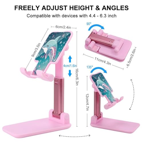 Support téléphone pliable de bureau dauphin et flocon réglable universel - 2
