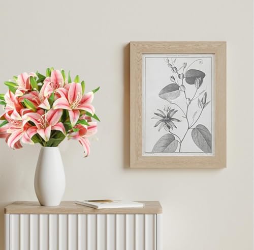 Image of VRB Dec Plastic 1 Pcs (3 Head) Lily Artificial Flowers Bunch Foam Flowers Sticks,Lily Artificial Flowers for Home Decor,Bedroom, Living Room, Table, Balcony, Office, Wedding, Pooja (Pink Color)