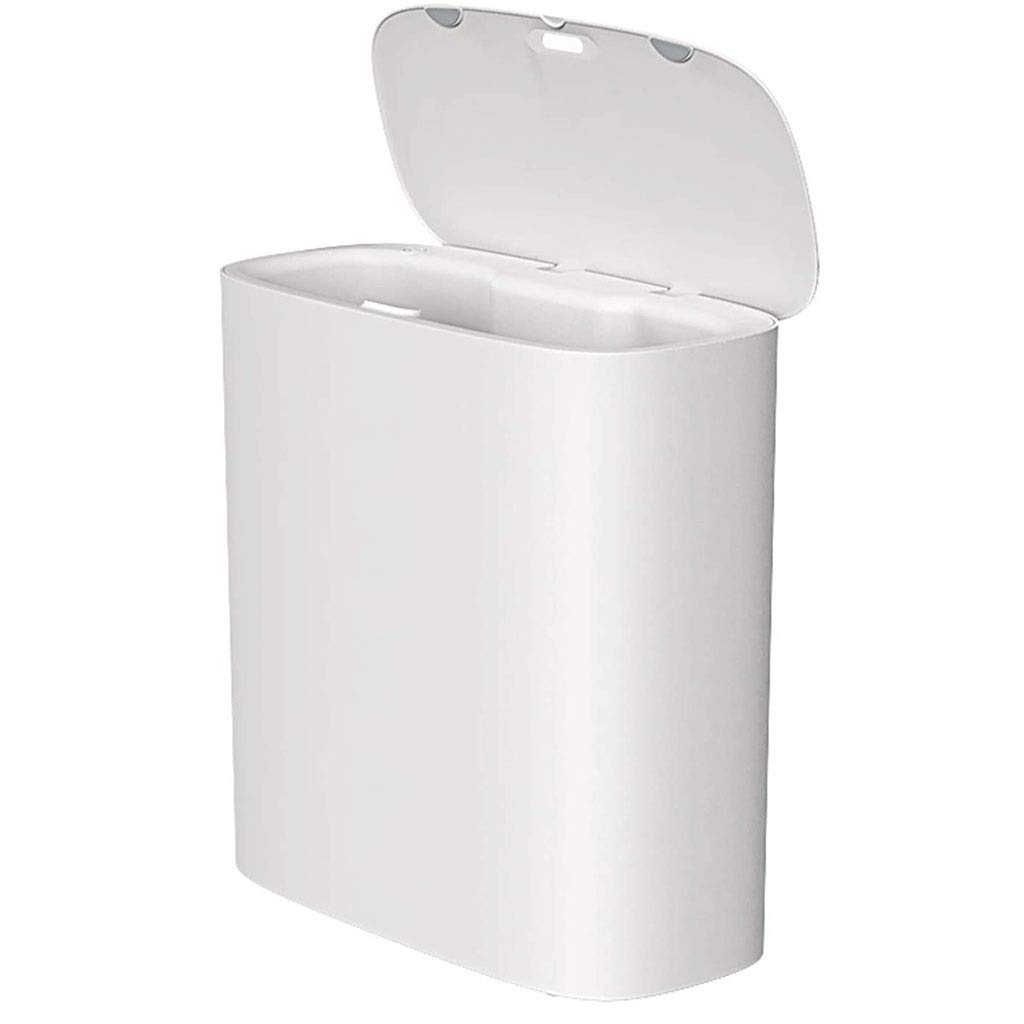 GAROEN Smart Electric Narrow Trash Can with Lid - Household Plastic Waste Bin for Bathroom and Bedroom - Automatic Touchless Design for Convenience
