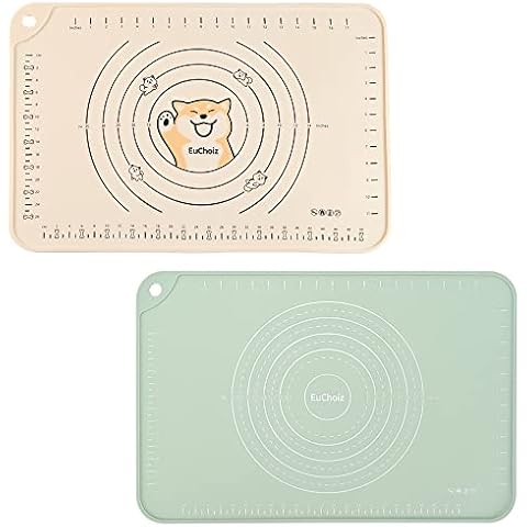 2 Pack Silicone Pastry Mat 24"*16" Extra Thick Non Stick Baking Mat Cover