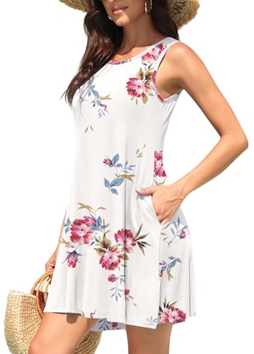 Image of WEACZZY Women Summer Casual Swing T Shirt Dresses Beach Cover up Loose Dress