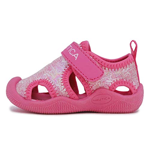 Nautica Infant Baby Sandal With Strap - Newborn Boys Girls Water Shoes -Tiny Kettle Gulf-Pink Mermaid Size-4 #TOP1