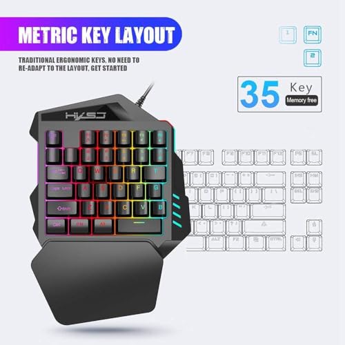 Clavier mécanique une main et souris de jeu avec rétroéclairage DEL