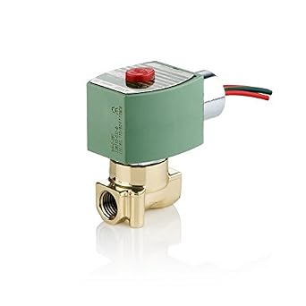 ASCO 8262H002-12/DC Brass Body Direct Acting General Service Solenoid Valve, 1/8" Pipe Size, 2-Way Normally Closed, Nitrile Butylene Sealing, 1/8" Orifice, 0.35 Cv Flow, 12V/DC