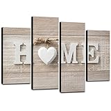 White Home Wall Decor Love Sweet Heart Canvas Wall Art for Living Room Abstract Farmhouse Sign Print