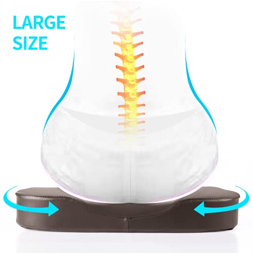 Larrous Car Seat Cushion - Comfort Memory Foam Seat Cushion For Car Seat Driver, Tailbone (Coccyx) Pain Relief Pad, Car Seat Cushions For Driving, Office Chair Cushion (Brown) #TOP5