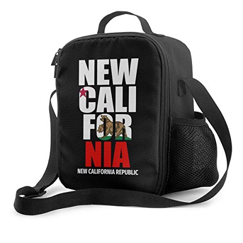 Hdadwy New California Republic Refrigerador aislado portátil y lonchera Bolsa Almuerzo Bolsa de asas Bolsas reutilizables para el almuerzo