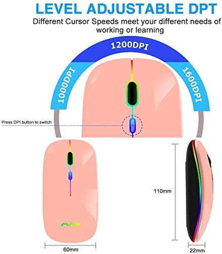 Diagram showing the DPI button and different DPI settings (1000, 1200, 1600)