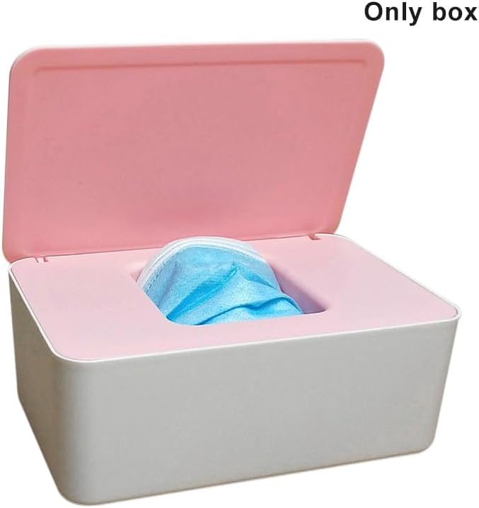 Miniatura 4 de Caja de almacenamiento de pañuelos húmedos a prueba de polvo con tapa, dispensador de toallitas húmedas rectangular de gran capacidad, soporte