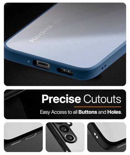 Image of WOW IMAGINE Shockproof Hybrid Back Cover for Mi Redmi 12 5G | Redmi 12 4G | Poco M6 Pro 5G | Hard Slim fit Back Case | PC & TPU | Clear Transparent Case - Blue