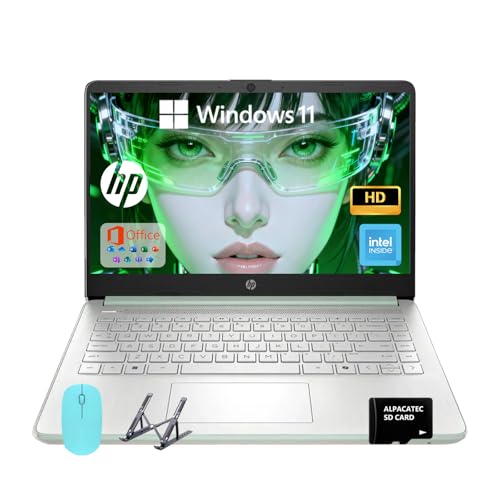 HP 14 ノートパソコン 学生 ビジネス 2025 超軽量 コンピューター AI Copilot 4コア 第13世代 Intel CPU、16GB RAM 640GB ストレージ (128GB UFS+ 512GB SDカード)、Microsoft 36