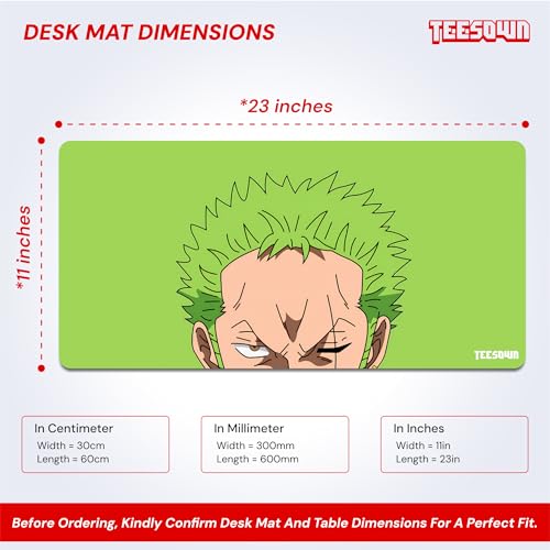 Image of One Piece Anime Extended Large Mouse Pad Roronoa Zoro for Laptop, MacBook, Desktop, PC, and Pro Gaming