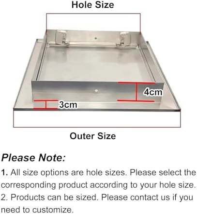 Erişim Paneli Büyük Duvar Tesisat Erişim Paneli Kapısı, Ağır Hizmet Tipi Paslanmaz Çelik Duvar Deliği Kapağı, Tesisat, Elektrik, Isıtma Için Muayene Kapağı Servis Kapısı(65x120cm) - Görsel 7
