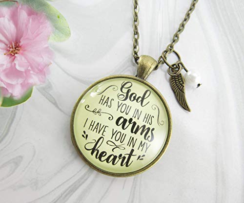 Gutsy Goodness 24" God Has You in His Arms Memorial Necklace Jewelry Angel Wing Charm