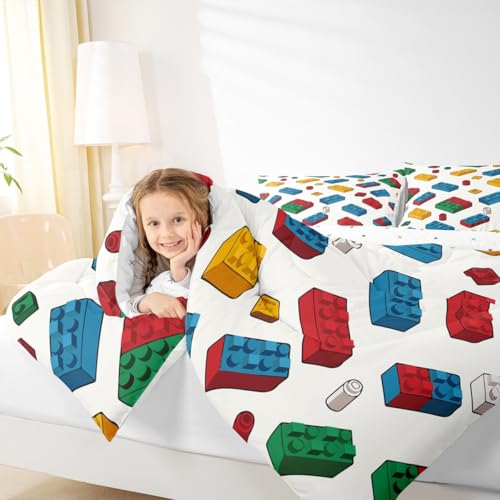 Image of Feelyou Building Blocks Toy Brick Comforter Set King Size Kids Boys Bedding