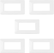 CILIA Plate Compatible with Bticino Matix, High Quality Plastic Plates Holder 504 Various 11 Colours Available (4 Modules - 5 Pieces, White)