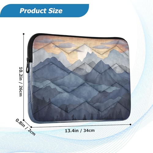 Funda para portátil con paisaje montañoso acuarela 13-14 pulgadas miniatura 3