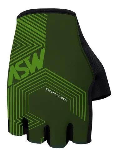 Luva Ciclismo Asw Flex Polygon Meio Dedo Verde