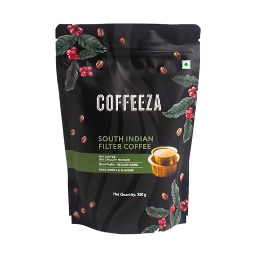 Image of Coffeeza South Indian Filter Coffee - 80:20 Chicory Blend | Fine Grind for Filter Coffee | Medium-Dark Roast | Chikmagalur Origin | 250g