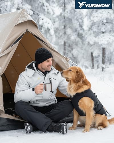 Image of Yufawow Men's Ski Jacket Waterproof Warm Snowboard Jacket Insulated Winter Coat for Outdoor Cold Weather Sports Work