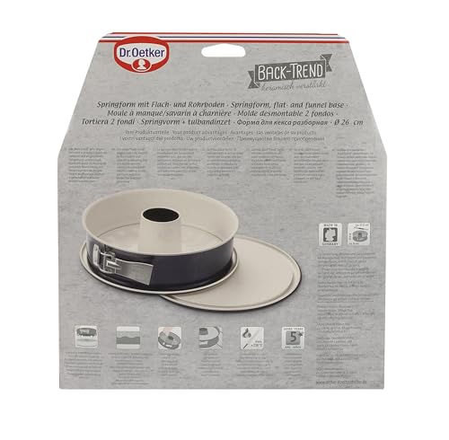 Dr. Oetker Springform mit Flach- und Rohrboden Ø 26 cm Back-Trend – Backform mit keramisch verstärkter Antihaft-Beschichtung… – Ansicht 4