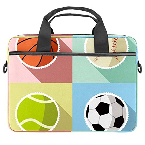 Sac ordinateur 13-14 pouces motif basket avec bandoulière réglable
