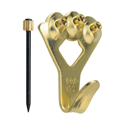 Image of OOK Hillman Brass-Plated Blue Steel 100 lb. 1 pk Picture Hanger - Case of: 12; Each Pack Qty: 112