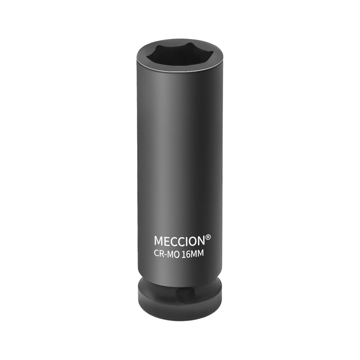 Meccion 1/2 Inch Drive Impact Socket 16mm Heavy Duty Cr-Mo 6 Point Deep Socket, 78mm Length