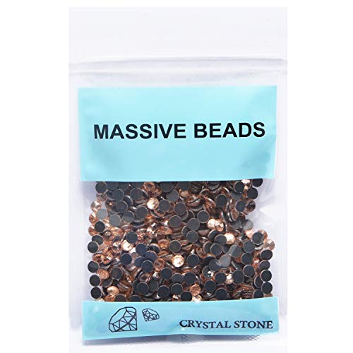 Image of 3000 Pieces Hot Fix Glass Flatback Rhinestones HotFix Round Crystal Gems (Light Champagne, SS10)