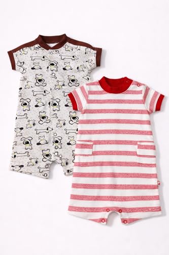 Image of TuddyBuddy 100% Cotton Romper /Jumpsuit /Bodysuit Set for Baby (Pack of 2 Playsuits)