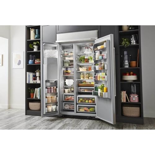 KitchenAid KBSD702MPS 25.1 Cu. Ft. Stainless Steel Built-In Side-by-Side Refrigerator on Fridge.com