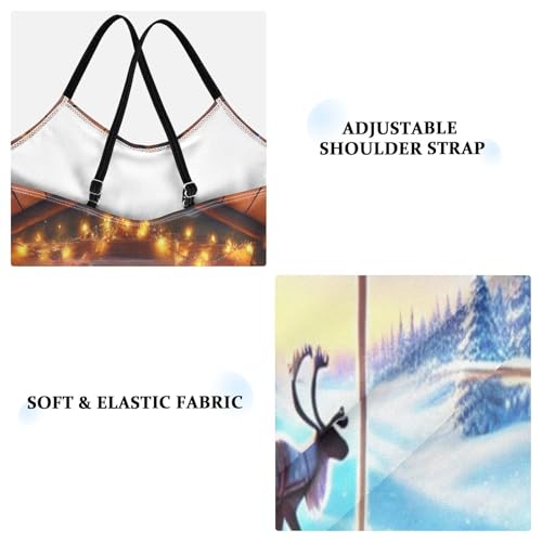 Winter Cabin Deer Girls Swimsuit Bathing Suit Swimsuits One Piece Summer Beach Swimwear3