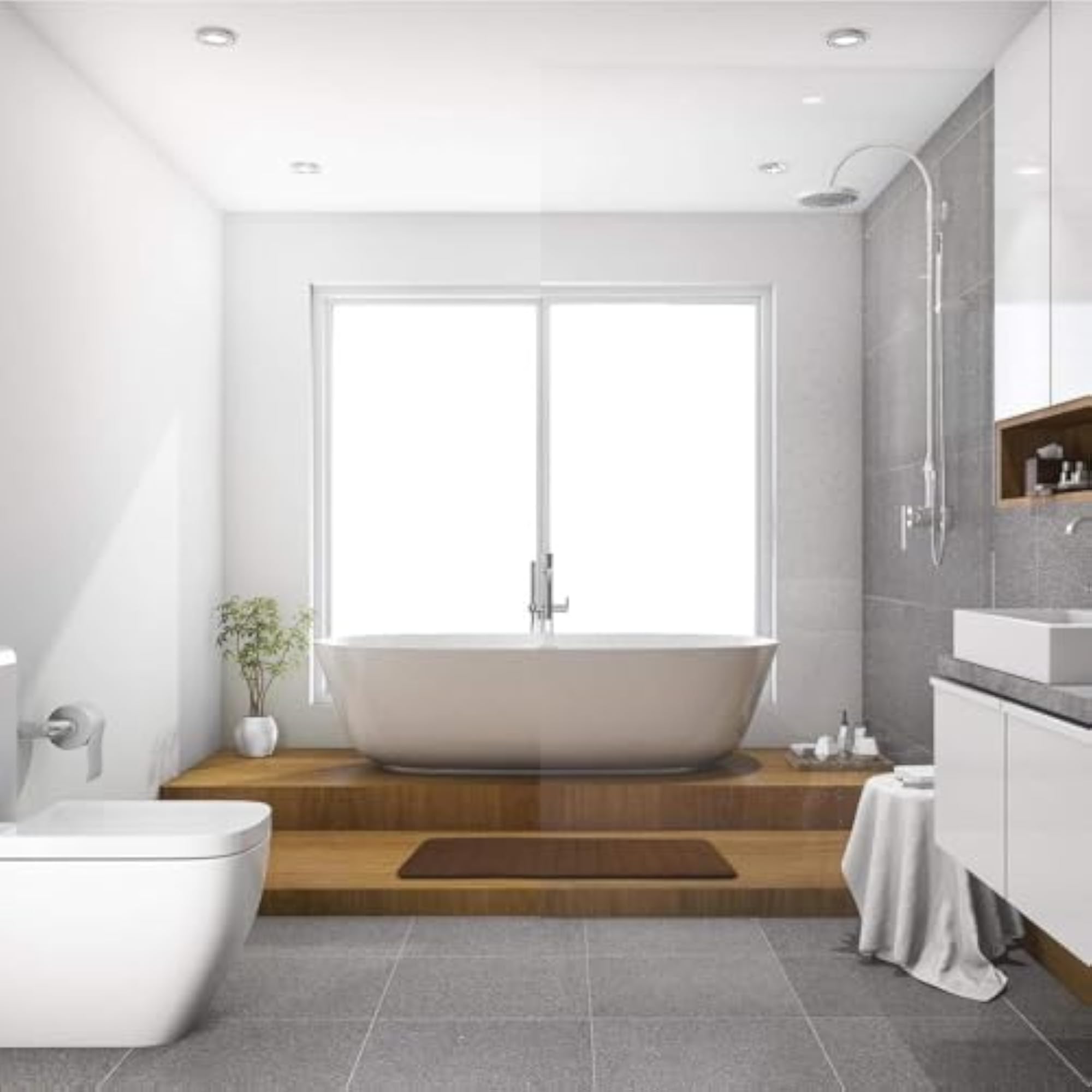 Buganga Foam Bathroom Rugs, Machine Washable & Quick Drying