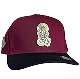 San Judas Tadeo, Saint Jude Trucker Hat - Many Colors, Unisex Baseball Cap for Casual Occasions - Maroon/Black