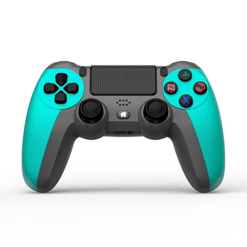NK Wireless Controller für PS4 / PS3 / PC/Mobile - Wireless Controller mit Vibration, 6-Achsen-Erkennungsfunktion, LED-Licht, Touchpanel, Kopfhörerbuchse, inkl. Ladekabel - Blau