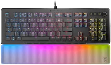 Turtle Beach Vulcan II Max – Optical-Mechanical PC Gaming Keyboard, Customizable RGB Illuminated Keys and Palm Rest, Smart Keys, Titan II Smooth Linear Switches, 200M Keystroke Durability – Black
