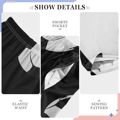 Soccer Ball Pattern Boys Long Pants Soft Trousers Elastic Waist Kids Lounge Bottoms with Pockets S-XL4
