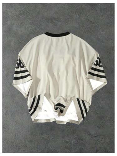 Men's Jersey Shirts Number Print Graphic T-Shirt Y2k Striped Crew Neck Tees Short Sleeve Oversized Sports Streetwear2