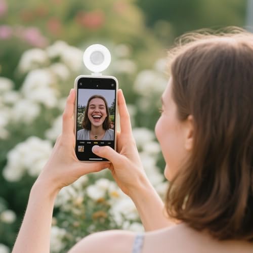 Luz portátil para selfie con control de modos para eliminar sombras en cámara 4