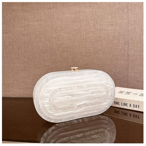 Image of Acrylic Bubble Bag Luxury Marble Clutch Evening Purses for Women Glitter Handbag for Wedding Party Prom