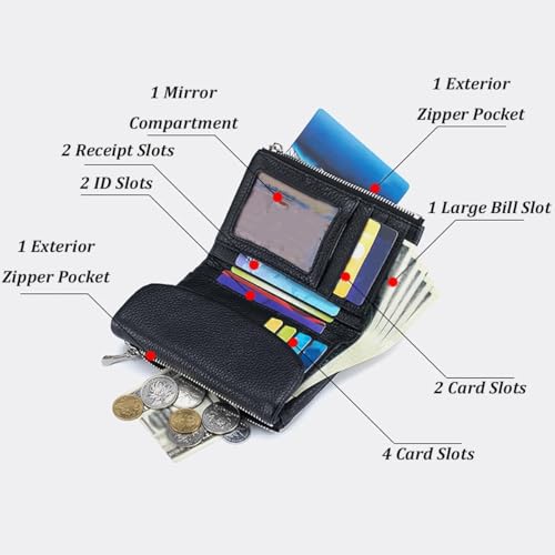 Joyfullygo Wallet, Unisex Pebble Leather Wallet, Relevantk Genuine Soft Leather Small Pocket Purses Women, Men Card Bag, Coin Credit Id Card Holder Wallets, Waterproof Anti-Theft Brush (1pc-M)2