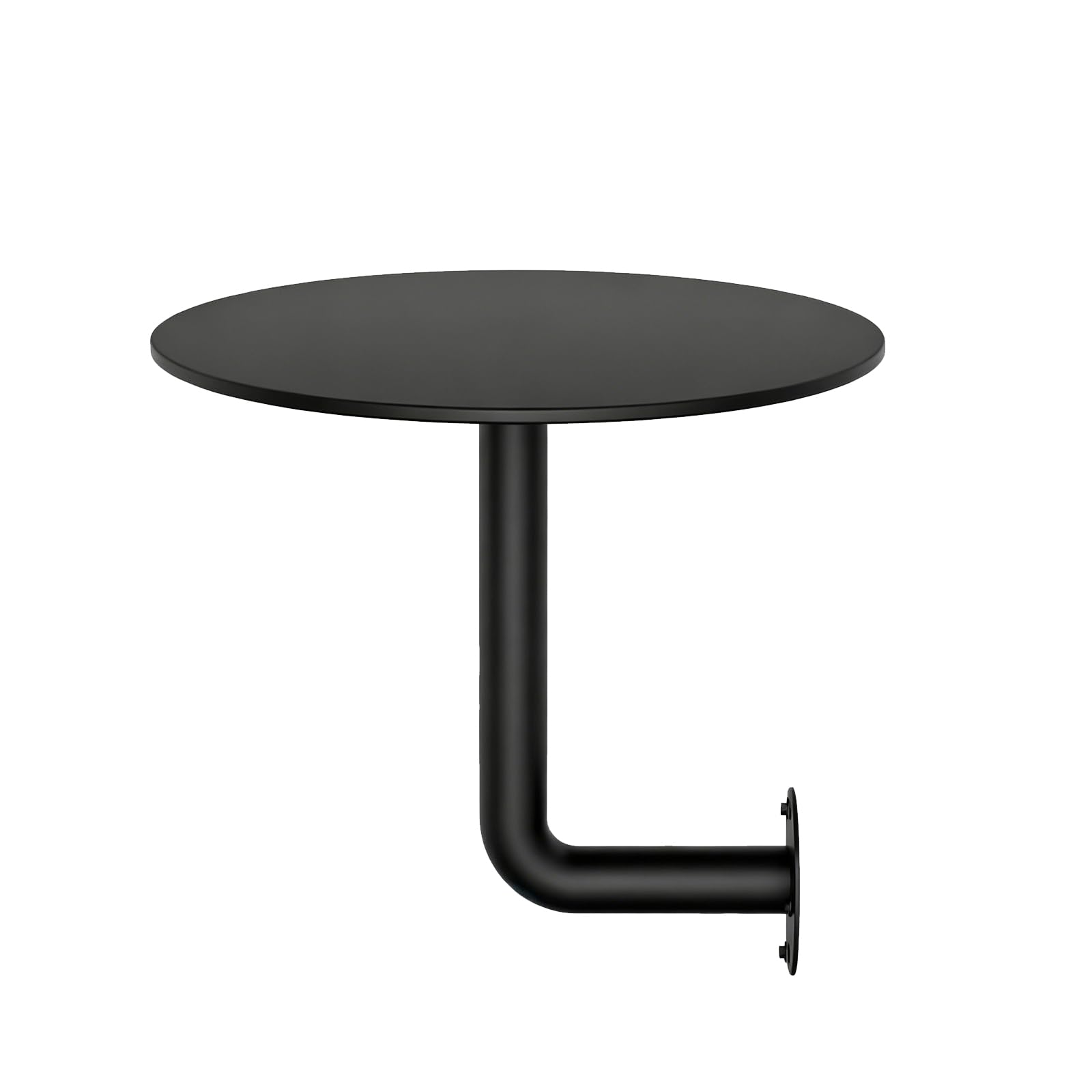 Mesa Redonda Pequeña Mesa De Pared, Hierro Mesa De Centro Montada En La Pared En Forma De L Escritorio Flotante Mesa Auxiliar Redonda Forma para Cafetería Pub Comedor (Negro)