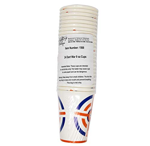 Dart War Party Supplies Tableware Set 24 9" Paper Plates 24 7" Plate 24 9 Oz Cups 50 Lunch Napkins For Kids Target Bullets Guns Battle Zone Army Wars Theme Disposable Birthday Dinnerware Decorations #TOP5