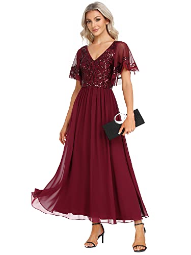 Robe de soiree longue fluide Ever-Pretty sublimer la silhouette col v paillettes