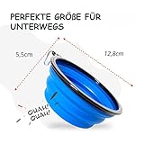 PETSATION – Faltbarer Hundenapf für unterwegs [Das Original] Reisenapf, Fressnapf & Wassernapf für Hunde - 350 ml Trinknapf, ideal für Reisen, Spaziergänge & Alltag – Leicht, kompakt (350ml, Blau)