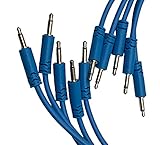 Starving Students Music Supplies - Luigi's Modular Spaghetti Eurorack Patch Cables - Package of 5 Blue Cables (15cm)