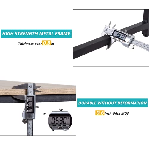 Bestoffice Gaming Home Office Writing Study Table Modern Simple Style Pc Desk With Metal Frame，Nature #TOP4