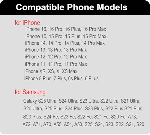 aubaddy Dual Phone Holster for iPhone/Samsung Galaxy, Nylon Belt Loop Pouch, Black